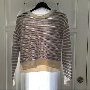 Aeropostale EUC textured striped open weave knit crewneck Sweater Women’s (S)